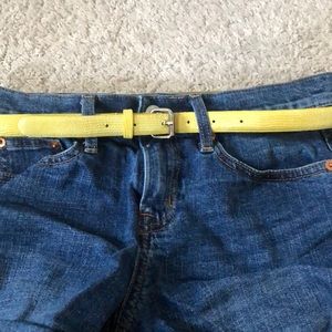 Ann Taylor yellow snakeskin leather belt